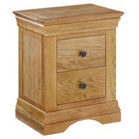 worthing solid oak 2 drawer bedside