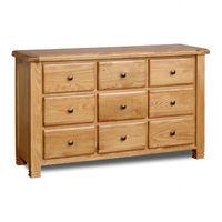 Woodstock 9 Drawer Wide Chest Oak