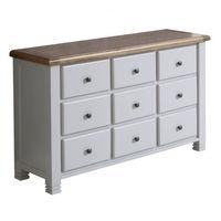 Woodstock 9 Drawer Wide Chest Grey and Oak