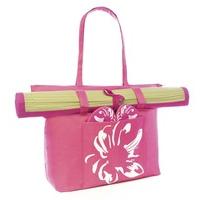 Womens Summer Floral Motif Swim-Tote Bag & Matching Flip Flops & Beach Mat