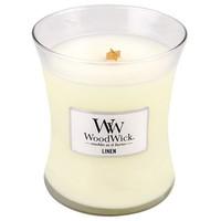 WoodWick 1-Piece Linen Medium Jar Candle, White