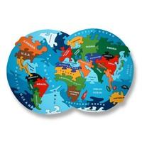 Wooden Map Of The World Atlas Jigsaw Puzzle Handmade in Ireland
