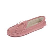 Womens LODGEMOK Suede Plush Wool Lined Traditional Moccasin Slipper Shoe 075