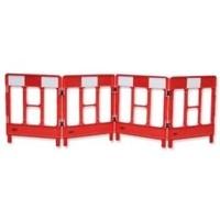 Workgate 4 Gate Barrier Lightweight Linking-clip Reflective Panel Red Ref KBC023-000-600