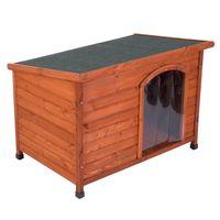 Woody Flat-Roofed Dog Kennel - Size L: 115 x 76 x 80 / 70 cm (L x W x H)