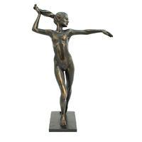 Woman Dancing Sculpture Brown Mounted Michael Talbot Bronze Finish Dancer Large