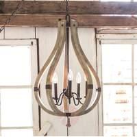 wood and steel chandelier middlefield 5 light