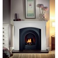 Woburn Agean Limestone Fireplace Package With Crown Cast Iron Fire Insert