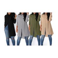 Women\'s Long Chiffon Shirt - 4 Colours