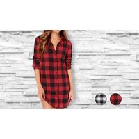 Women\'s Long Sleeved Checked Shirt; 2 Colours
