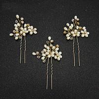 Women\'s / Flower Girl\'s Pearl / Imitation Pearl Headpiece-Wedding / Special Occasion Hair Pin 2 Pieces
