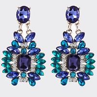 Women Party Jewelry Fashion Design Jewelry Top Quality Luxury Blue Crystal Drop Earrings Vintage Accessories