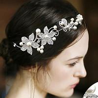 Women\'s Pearl Rhinestone Alloy Headpiece-Wedding Special Occasion Headbands Head Chain 1 Piece