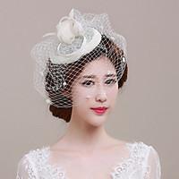 womens feather tulle basketwork headpiece wedding special occasion cas ...