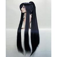 Wonderful Super Long Straight Cosplay Wig with Ponytail Synthetic Hair Wigs Natural Animated Party Wigs 3 Colors