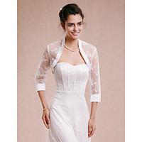 Women\'s Wrap Shrugs 3/4-Length Sleeve Lace Ivory Wedding Party/Evening Lace