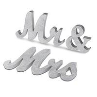 Wooden MR MRS wedding props wooden furnishing articles English word mother silver bright pink wedding supplies