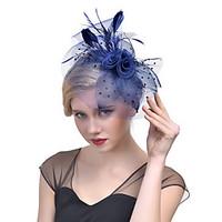 womens retro feather tulle net headpiece wedding special occasion flow ...