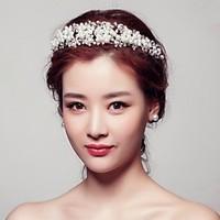 womens rhinestone crystal alloy imitation pearl headpiece wedding spec ...