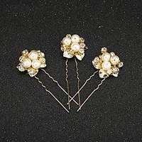 Women\'s / Flower Girl\'s Rhinestone / Alloy / Imitation Pearl Headpiece-Wedding / Special Occasion Hair Pin 2 Pieces