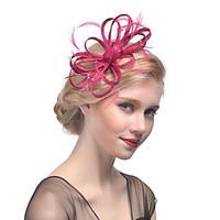 Women\'s Retro Feather / Tulle / Net / Rhinestone Headpiece-Wedding / Special Occasion Flower Fascinators Bride Headbands 1 Piece Hair Accessories