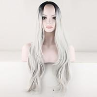Women Sexy Ombre Wig Black Gray Wig Curly Costume Brazilian Malaysian Synthetic Hair Wigs Ladies Fashion Wig