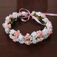 Women\'s Satin Rubber Headpiece-Wedding Special Occasion Outdoor Flowers Wreaths