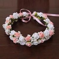 womens satin rubber headpiece wedding special occasion outdoor flowers ...