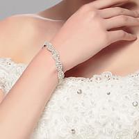 womens chain bracelet silver alloy rhinestone