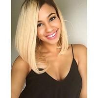 womens synthetic wig short straight hair ombre 1bblonde color wig heat ...