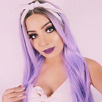 womens synthetic wig long straight hair ombre purple wig heat resistan ...