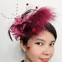 womens feather net headpiece wedding special occasion fascinators 1 pi ...