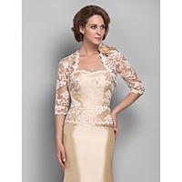 womens wrap shrugs 34 length sleeve lace champagne wedding partyevenin ...