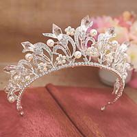 Women\'s Rhinestone Imitation Pearl Platinum Headpiece-Wedding Special Occasion Tiaras 1 Piece