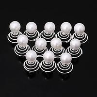Women\'s Rhinestone Imitation Pearl Headpiece-Wedding Special Occasion Casual Office Career Hair Clip Hair Tool 12 Pieces