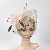 womens feather net headpiece wedding special occasion flower fascinato ...