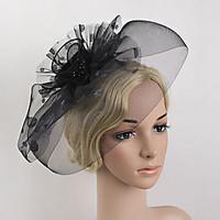 Women\'s Feather / Net Headpiece-Wedding / Special Occasion Party Hat Fascinators 1 Piece