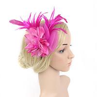 womens feather net headpiece wedding special occasion birdal flower fa ...