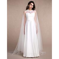 Women\'s Wrap Capes Sleeveless Tulle Ivory Wedding / Party/Evening Scoop Appliques Pullover