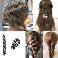 Women French Hair Braiding Tool Roller With Magic Hair Twist Styling Bun Make for Wedding Party Length 20cm