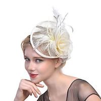 womens retro feather tulle net headpiece wedding special occasion flow ...