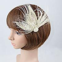 womens feather tulle headpiece wedding special occasion fascinators cl ...