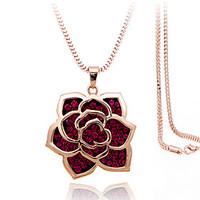 Women\'s Pendant Necklaces Alloy Rhinestone Silver Plated Simulated Diamond Rose Gold Plated Fashion Gift Boxes BagsSilver Rose Rose