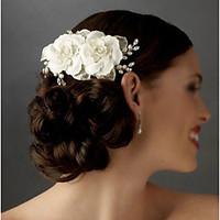 Women\'s White Lace Flower Hair Comb for Wedding