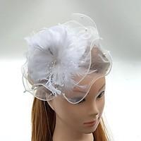 Women\'s Feather / Tulle / Chiffon Headpiece-Wedding / Special Occasion Fascinators 1 Piece