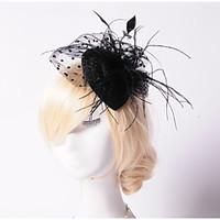 Women\'s Feather Pearl Net Headpiece-Wedding Special Occasion Outdoor Fascinators Hats 1 Piece
