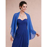 Women\'s Wrap Shawls Sleeveless Chiffon Royal Blue Wedding / Party/Evening