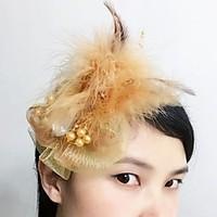 womens feather net headpiece wedding special occasion fascinators 1 pi ...