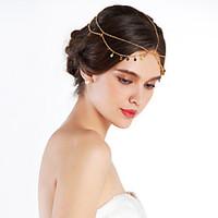 Women Alloy Fashon Sequins Tassel Head Chain With Casual/Outdoor Headpiece Gold