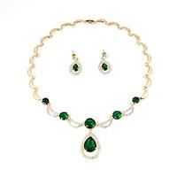 women fashion 18k gold plated red blue green zricon jewelry sets austr ...